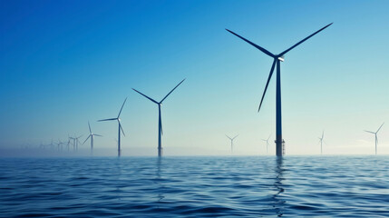 Poster - a series of wind turbines visible in the distance serve as a reminder of the industrys growing focus