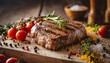 Product shot of delicious grilled steak food photography