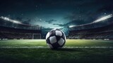 Fototapeta Fototapety sport - Soccer ball on the green field