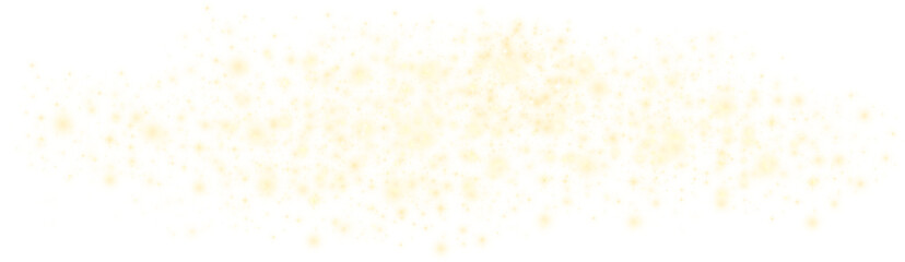 Wall Mural - gold glittering dust with stars on a transparent background