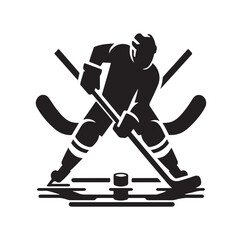 Wall Mural - ice hockey player silhouettes icon logo vector illustration