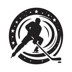 Wall Mural - ice hockey player silhouettes icon logo vector illustration