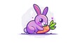 Cute rabbit bite carrot cartoon vector icon illustration. animal nature icon concept isolated flat on white background --ar 16:9 --v 6