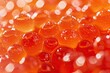 Close up of red caviar centered focus