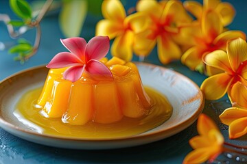 Canvas Print - Tropical mango jelly a fruity dessert