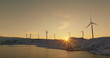 Renewable Energy at Twilight: Wind Turbines in the Snowy Landscape of Norway