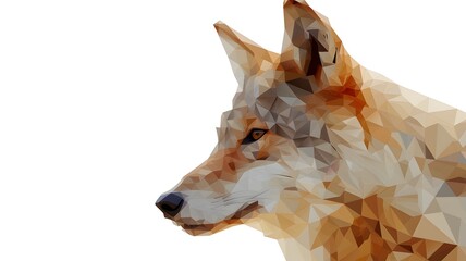 The head of a wolf. polygon style. low poly vector on white background --ar 16:9 --v 6