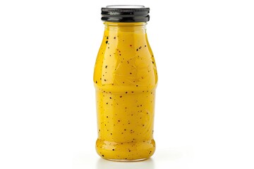 Wall Mural - Isolated plastic bottle with spicy mustard on white background