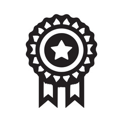 minimal award ribbon badge icon. guarantee or medal thin line. concept of minimal consumer control emblem or assurance