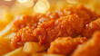Succulent chicken tenders tossed in a tangy buffalo sauce complete with a hint of heat and a touch of sweetness served with a side of crispy fries.