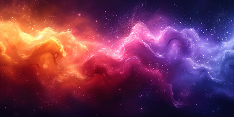 Wall Mural - a rich background, where blurry watercolor paints create wave like shapes, forming the effect of dyn