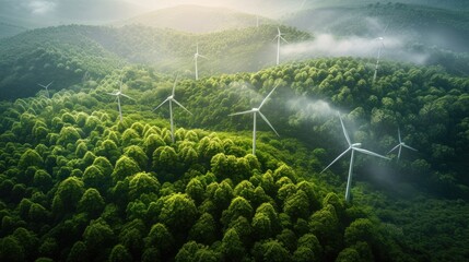 Using renewable resources and technology to reduce pollution and carbon emissions for sustainable ESG modernization and future environmental conservation.