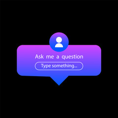 Poster - Ask me question social media sticker. Template icon, user interface question sign. Vector illustration. EPS 10.