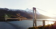 Skjombrua Bridge Amidst Winter Glow: Norway's Scenic Splendor