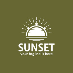 Wall Mural - sun vintage logo design vector, travel logo inspiration