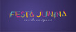 Festa Junina 2024 handwritten typography colorful logo party dance music purple background