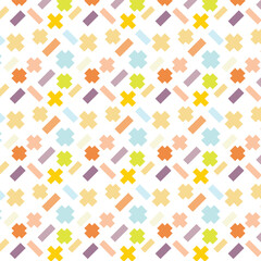 Poster - abstract seamless repeatable plus minus colored pattern.