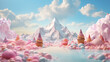 mountain view with ice cream background