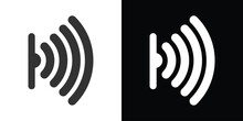 Wireless Icon On Internet Button On Black And White