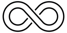 Infinity Symbol Black - Simple With Discontinuation - Isolated - Vector