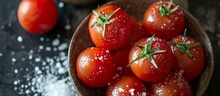 The Perfect Salad Ingredient: Ripe Tomatoes And Salt.