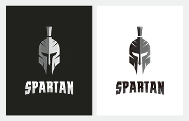 Spartan Helmet on a black background logo design inspiration