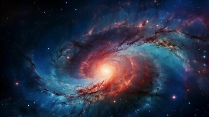 Wall Mural - Image of a spiral galaxy radiating cosmic energy.