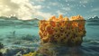 In a grand finale the sponges create a humanlike shape in the water but one sponge is facing the wrong way and ruins the formation.