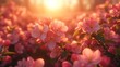 Sunlit Orchard Blossoming. Made with Generative  AI Technology