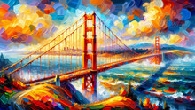 ゴールデン ゲート ブリッジの油絵 無料画像 - Public Domain Pictures