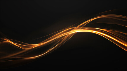 Wall Mural - gold glow of wavy lines, abstract waves background. yellow, golden light , light line.