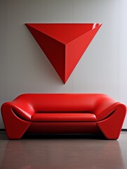 Poster - Red Modern House Furniture Chair. Generative AI