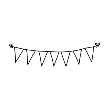 Doodle party bunting flags for decoration