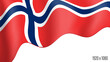 Norway country flag realistic independence day background. Norwegian commonwealth banner in motion waving, fluttering in wind. Festive patriotic HD format template for independence day