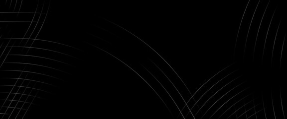 Poster - Vector abstract black background with geometric lines.