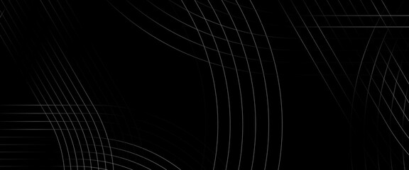 Poster - Vector abstract black background with geometric lines.