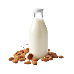 Wall Mural - Almond Milk bottle isolated on transparent background