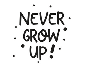 Sticker - Never Give Up Lettering Typography Design handwriting on white Background