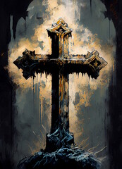 Abstract Gothic Christian Cross