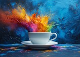 Colorful Coffee Rush: A Monthly Celebration of Art and Flavor Generative AI