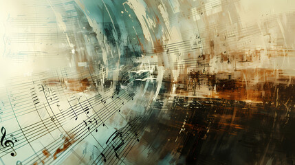 Wall Mural - symphony of elements: musical fusion with nature and fire