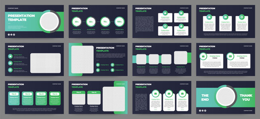 Wall Mural - modern presentation slide templates. infographic elements template set for web, print, annual report