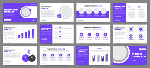 Wall Mural - modern presentation slide templates. infographic elements template set for web, print, annual report