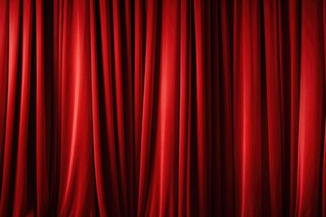 Poster - Red curtain hanging against a black background. Perfect for adding drama and elegance to any design