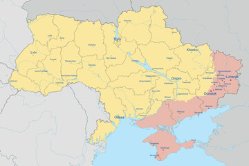  Administrative map of Ukraine as of February 2024.