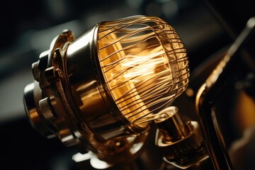 Poster - A close-up view of a light on a table. Perfect for adding warmth and illumination to any space