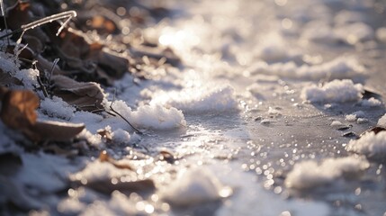 Poster - A detailed view of a small stream of water. Perfect for nature and outdoor-themed designs