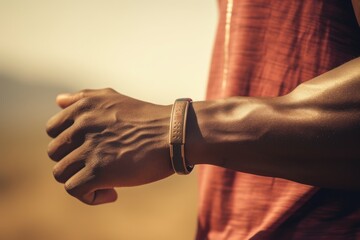 Aufkleber - A close-up view of a person's hand holding their wrist. This image can be used to depict medical concepts, self-care, or injury prevention