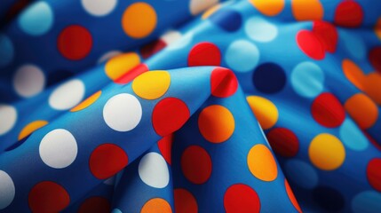 Poster - Polka dot fabric up close, perfect for fashion or home decor projects