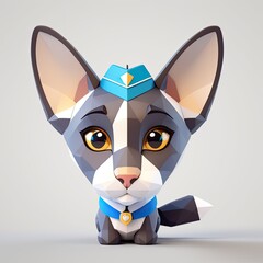 Sticker - low poly animal cat cosplay human character